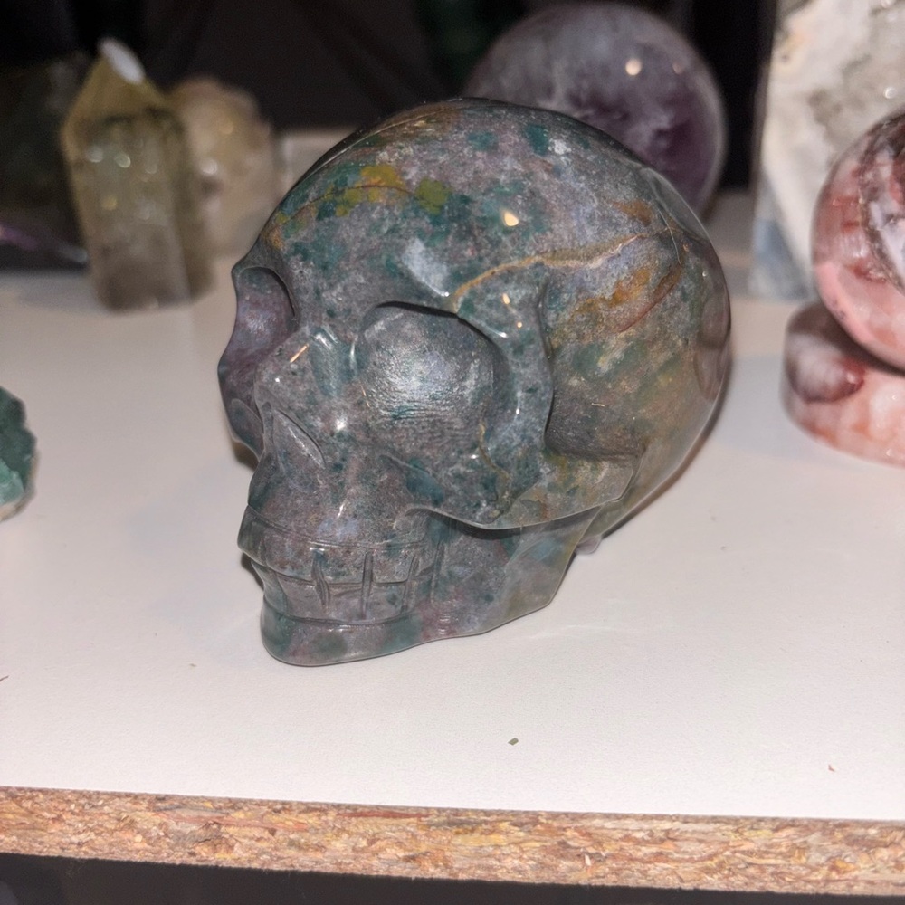 Ocean jasper skull